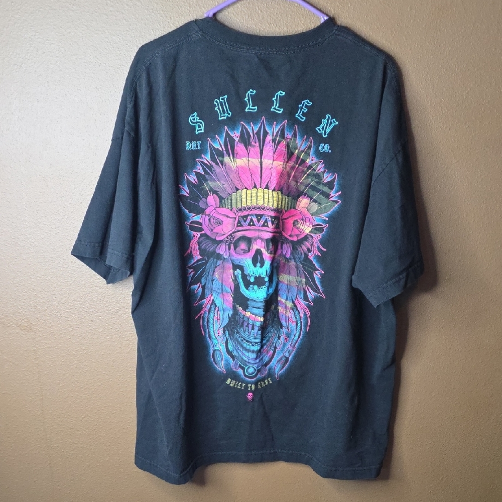 Sullen Men's Black and Pink Graphic Tee